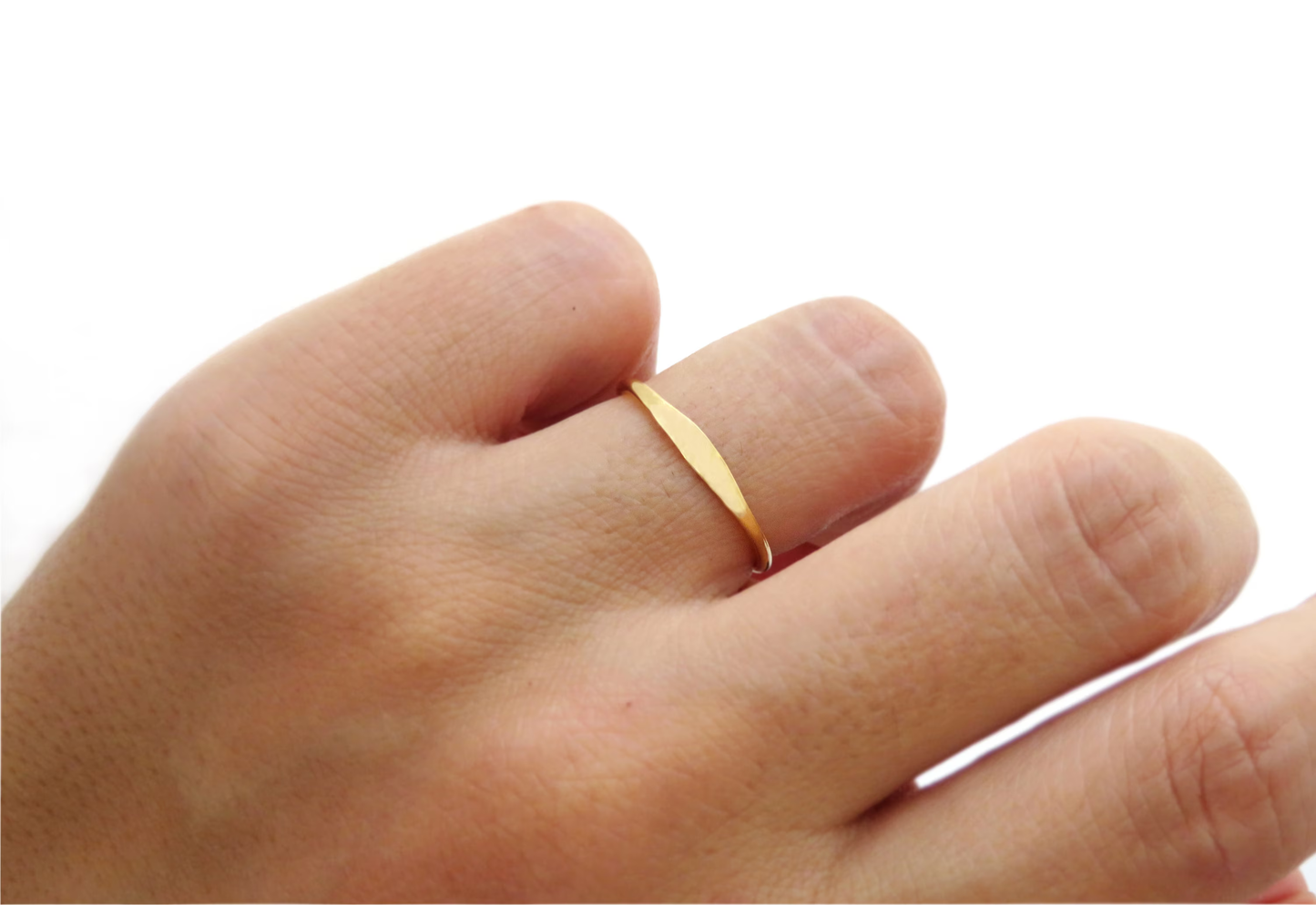 14k Gold Filled 1.2 mm Hammered Ring