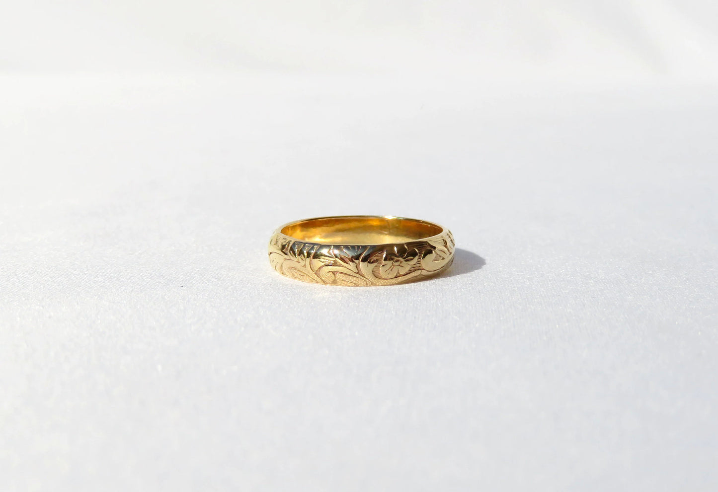 14k Gold Filled 4mm Thick Floral Ring