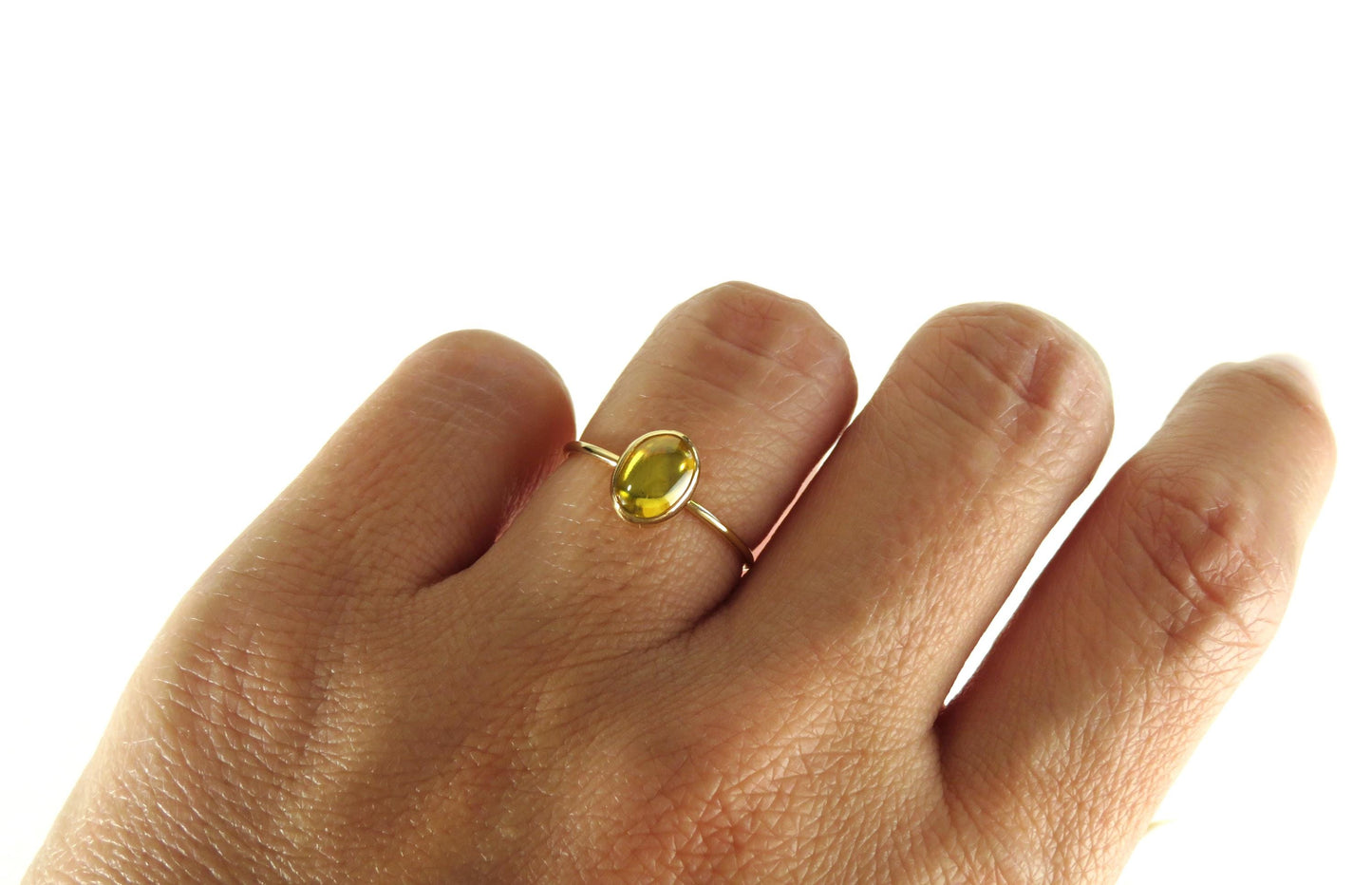 November Birthstone Yellow Topaz Ring