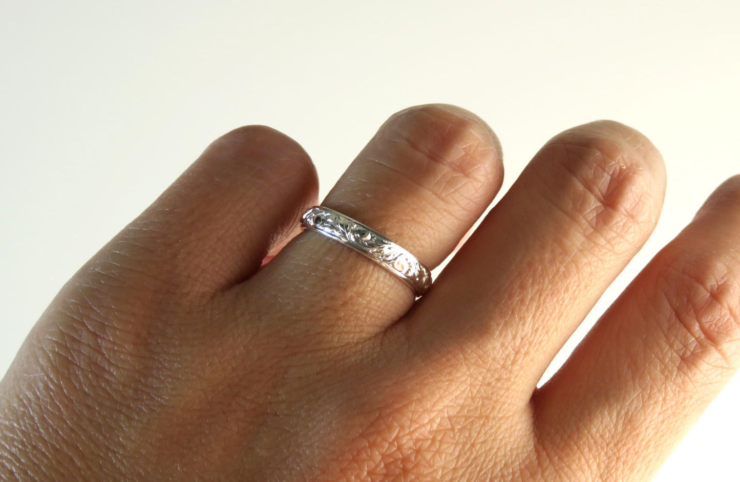 Floral Silver Band