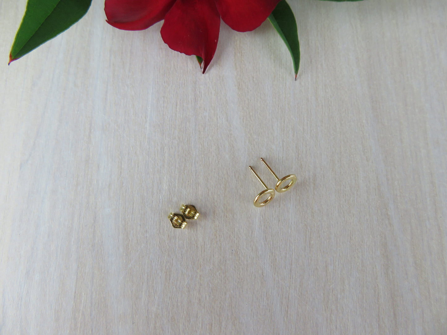 14k Gold Filled Hammered Open Circle Earrings