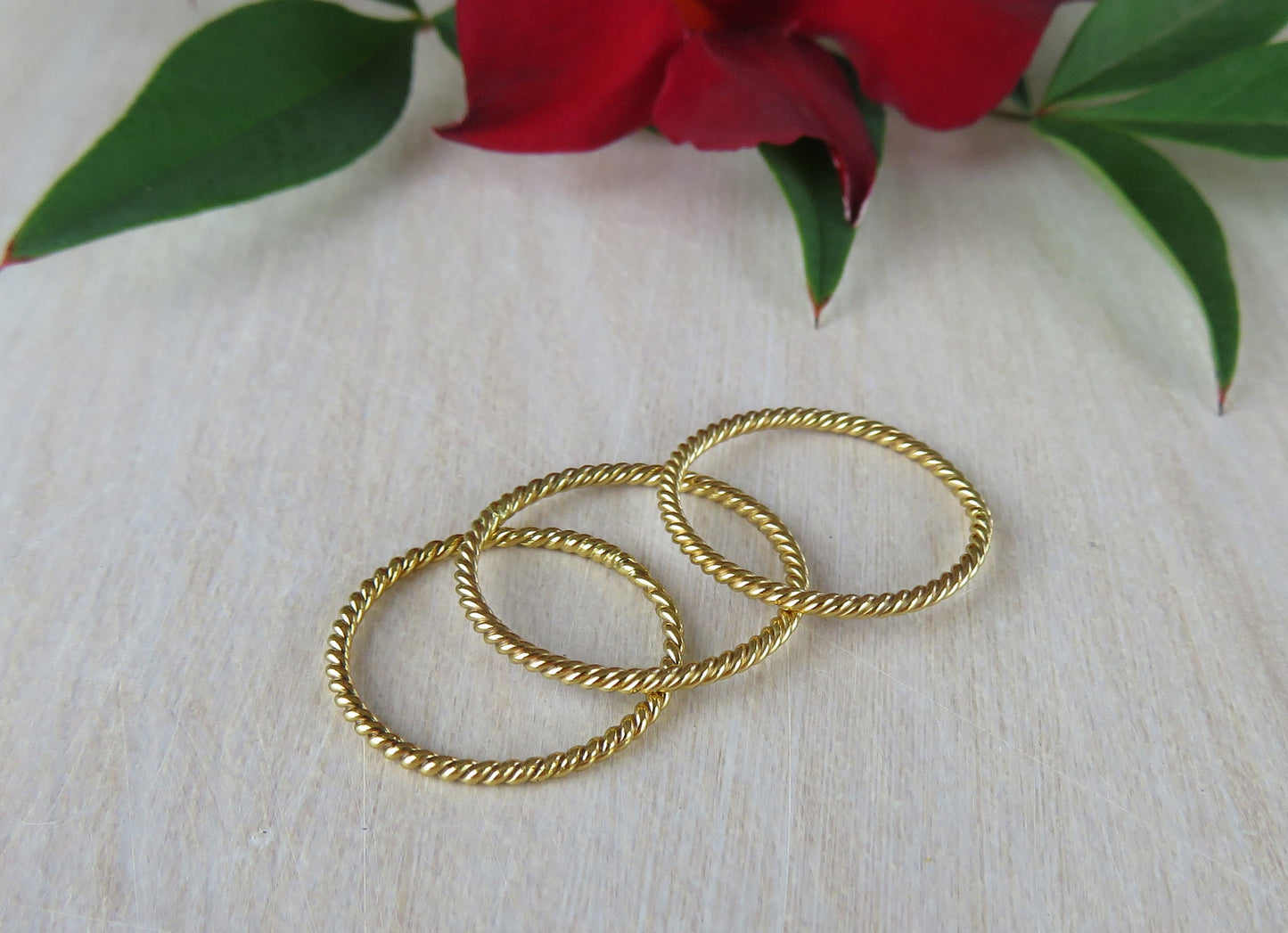 14k Gold Filled 1.1mm Dainty Twist Ring