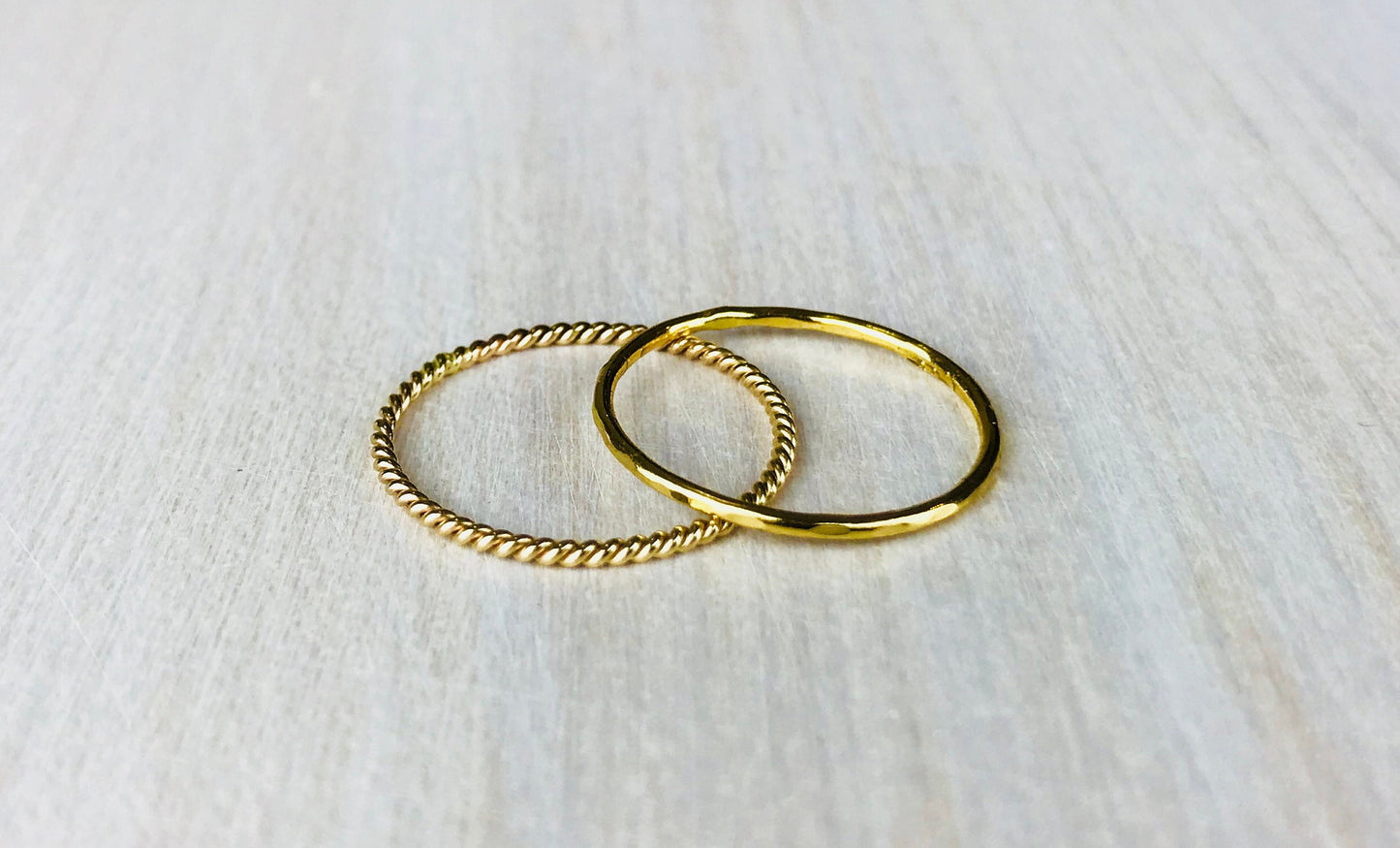 14k Gold Filled 1mm & 1.1mm Minimal Stacking Ring Set