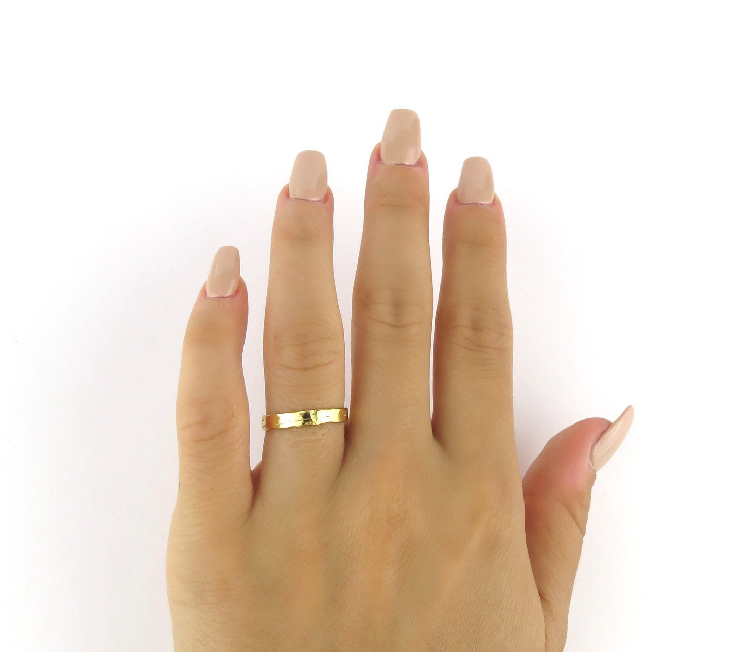 14k Gold Filled 3mm Stamped Hammered Ring