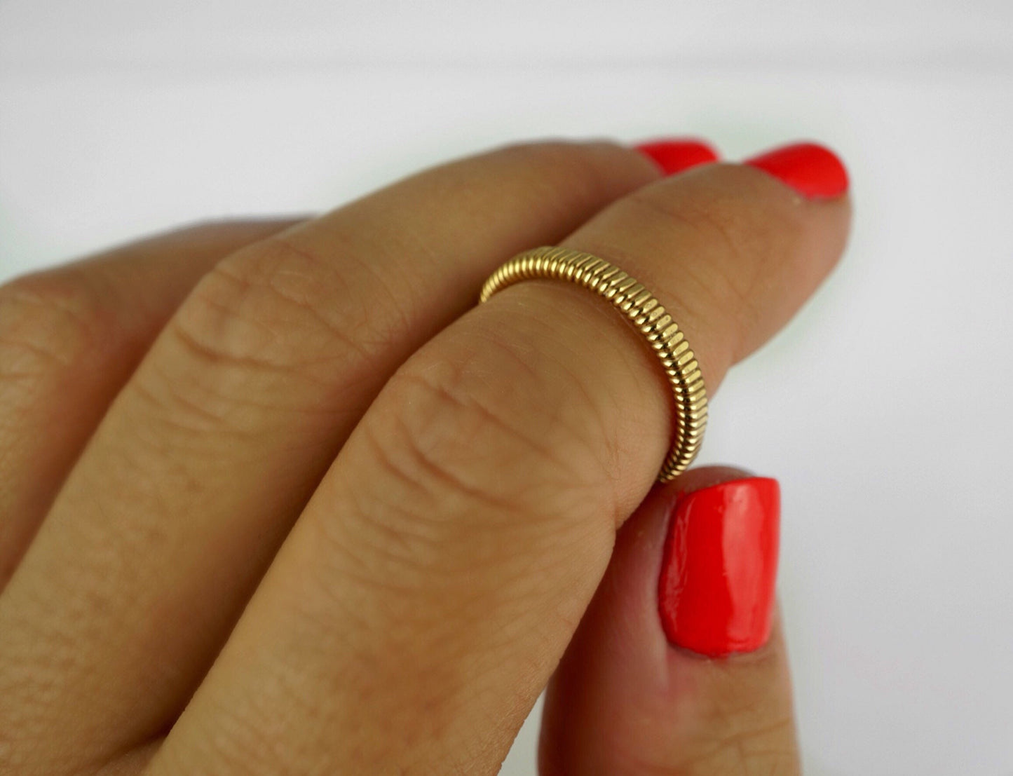 14k Gold Filled 2.6 mm Hammered Wrap Ring