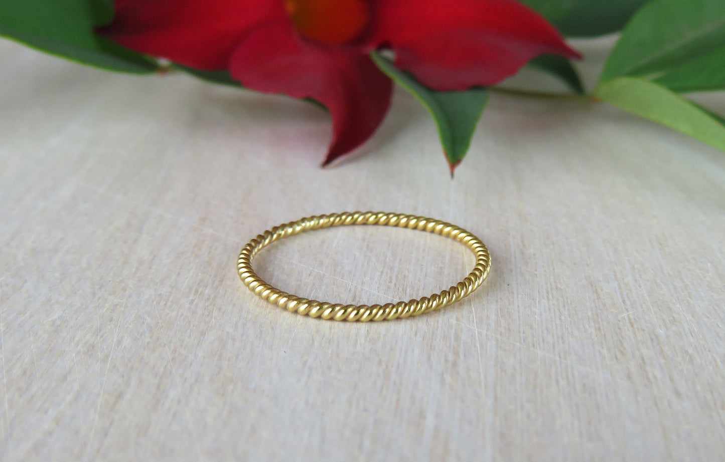 14k Gold Filled 1.1mm Dainty Twist Ring