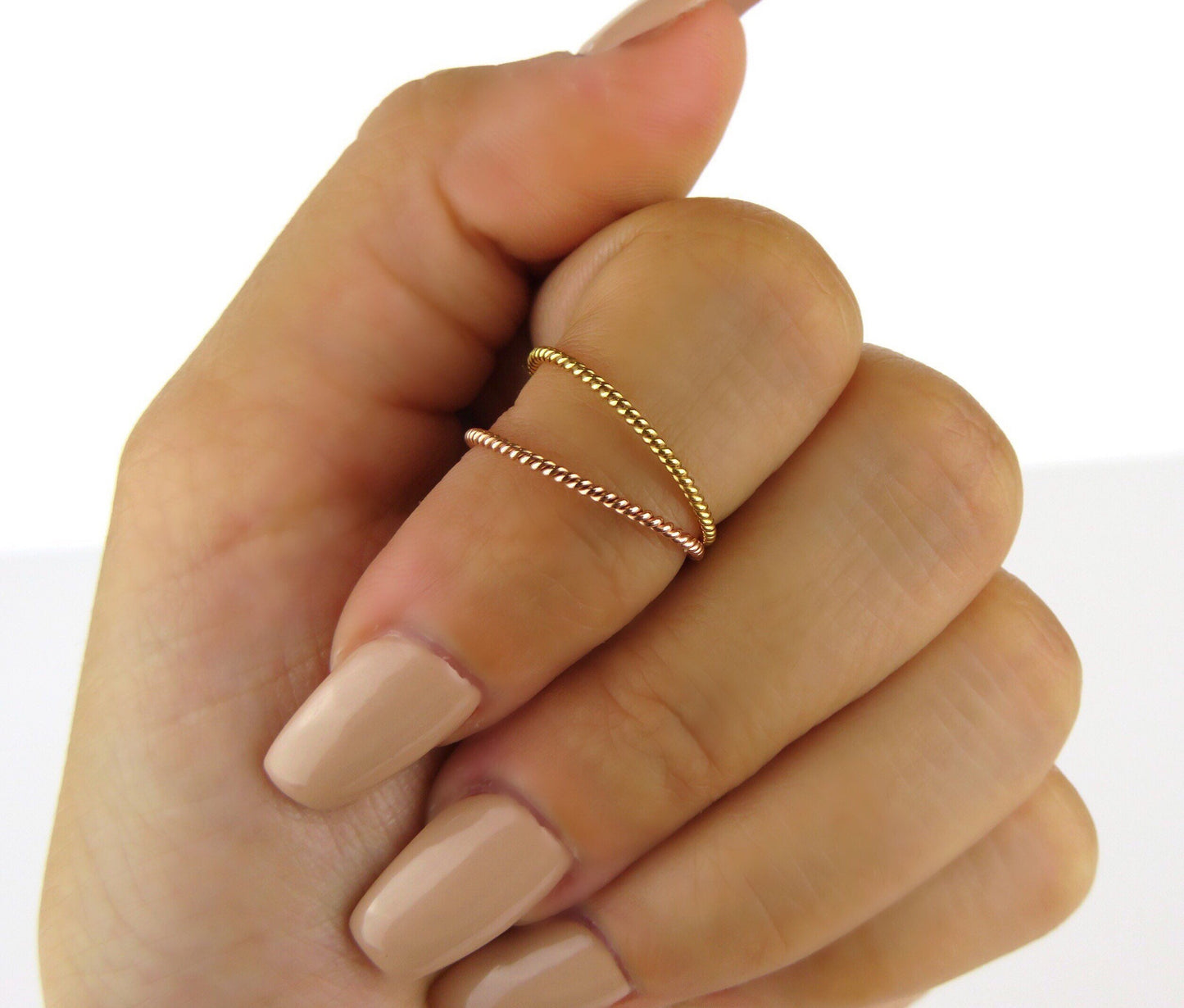 14k Gold Filled 1.1mm Twisted Dainty Ring