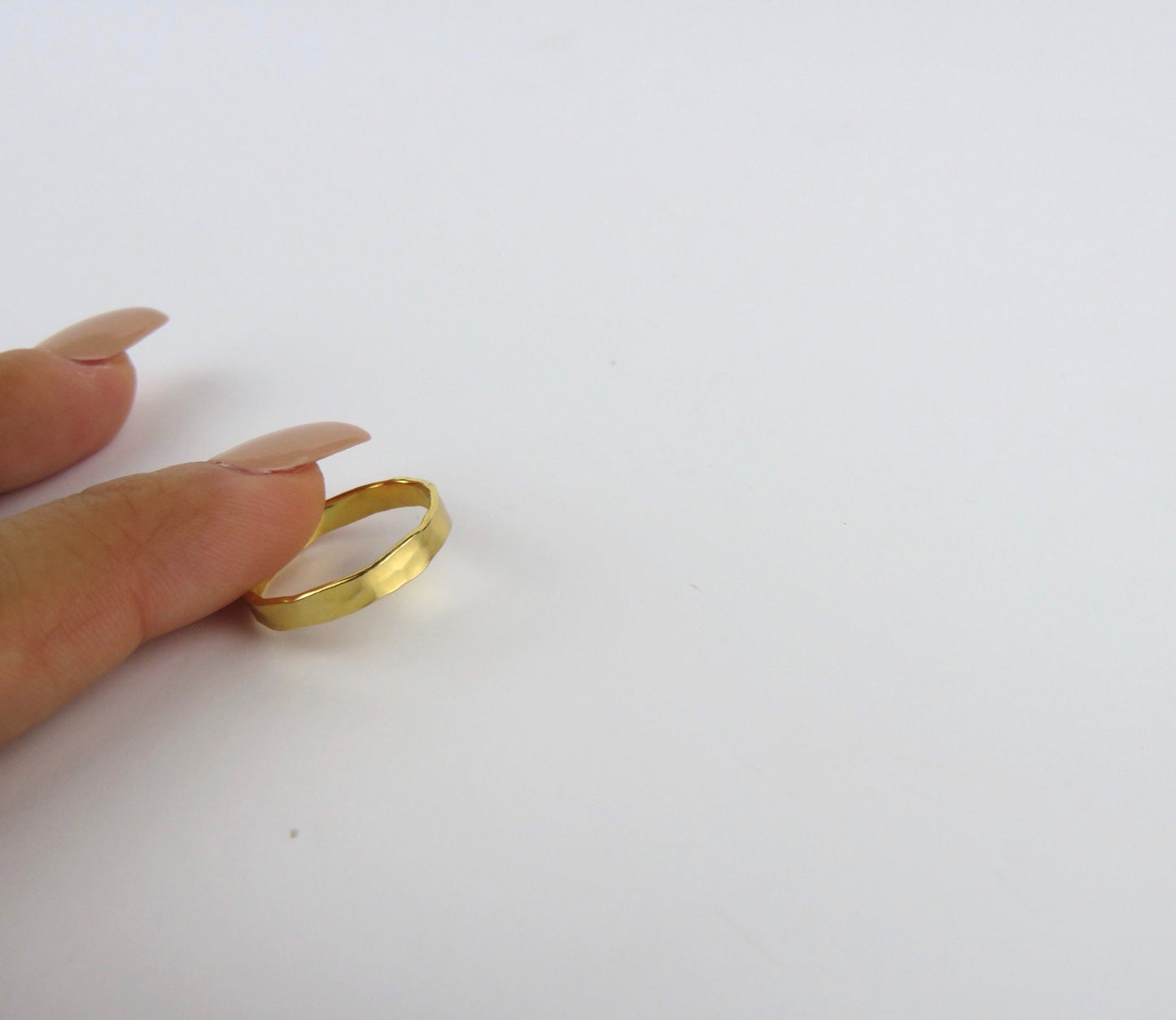 14k Gold Filled 3mm Hammered Stack Ring