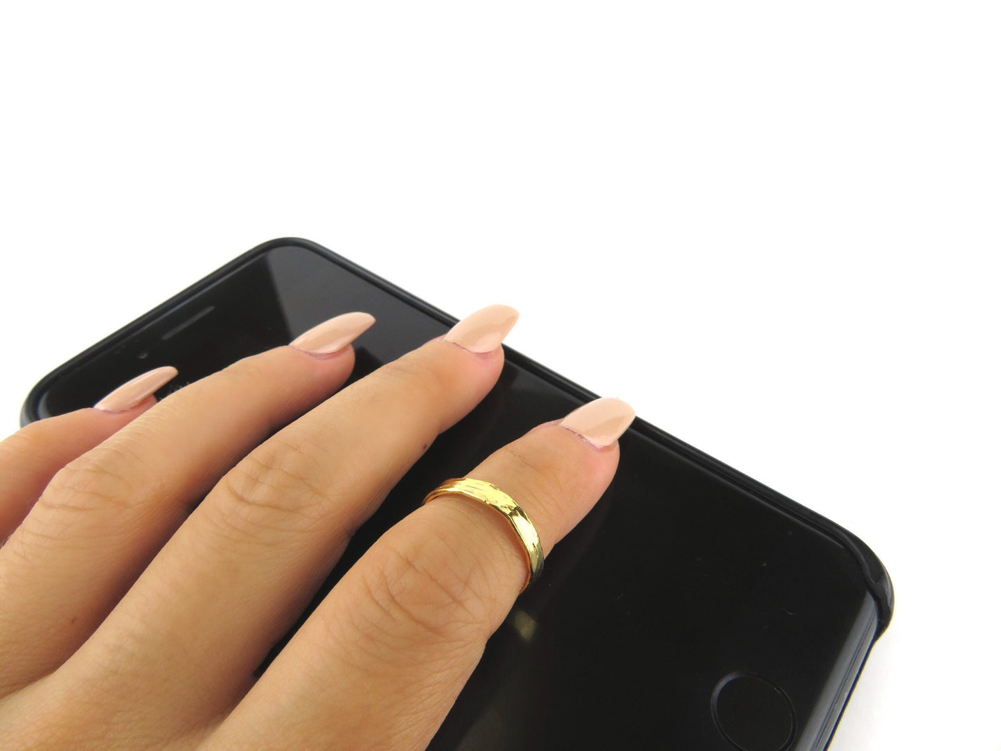 14k Gold Filled 3mm Stamped Hammered Ring