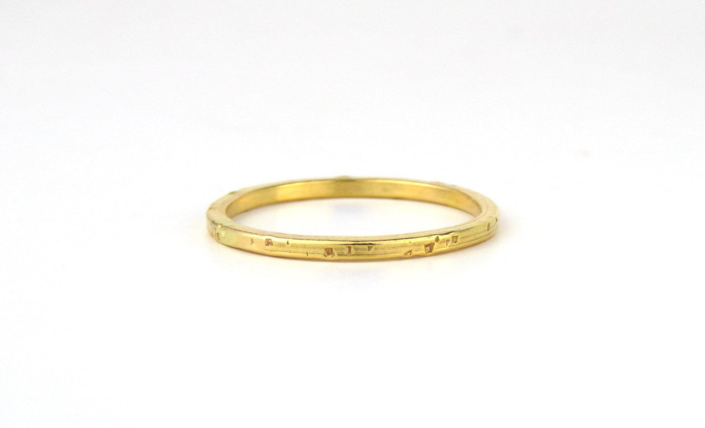 14k Gold Filed 1.2mm Flat Hammered Stacking Ring