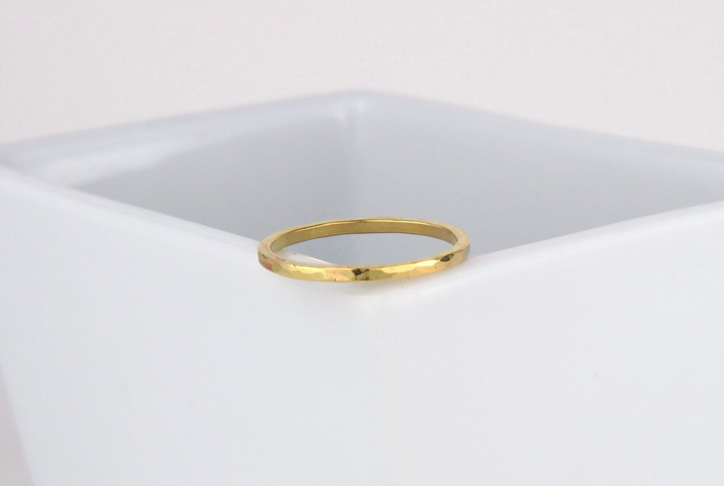14K Gold Filled 1.3mm Hammered Stacking Ring