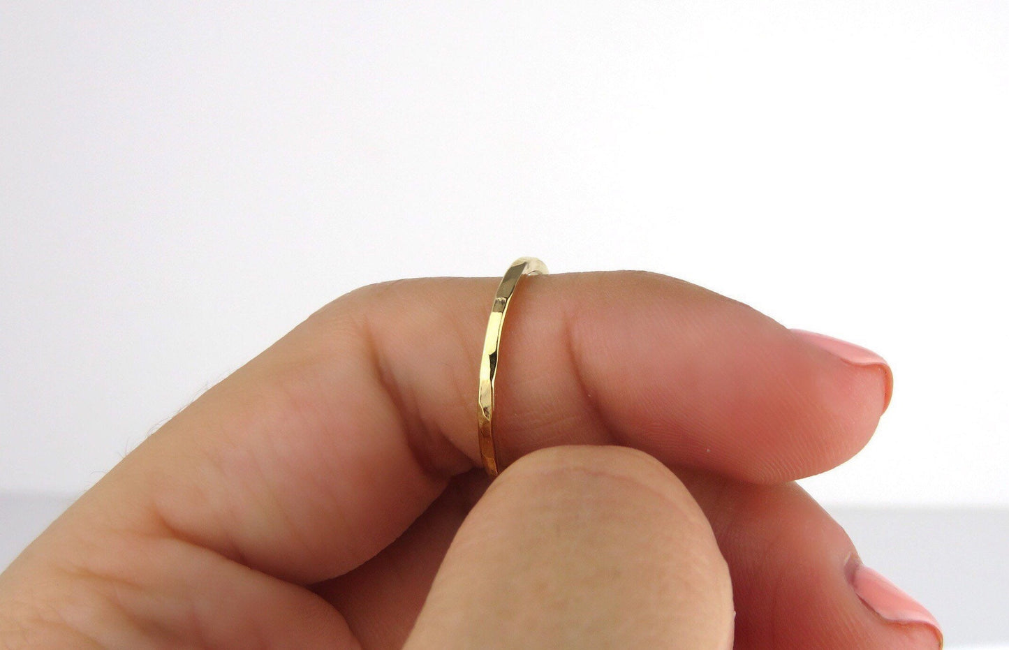 14K Gold Filled 1.3mm Hammered Stacking Ring