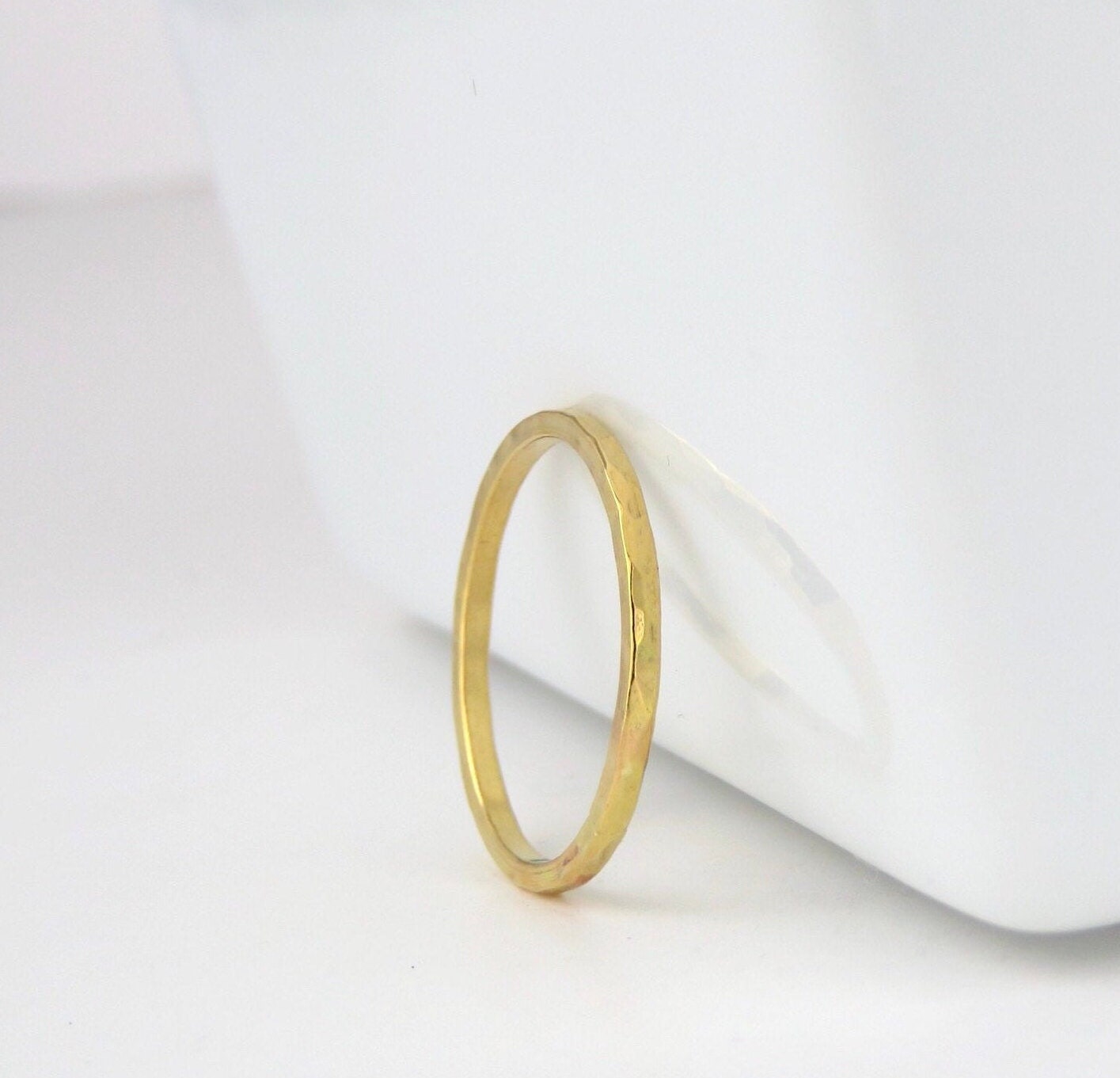 14K Gold Filled 1.3mm Hammered Stacking Ring