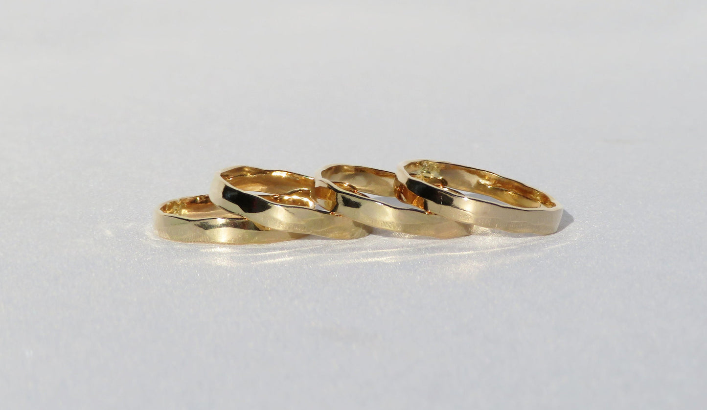 14k Gold Filled Thick Hammered Ring