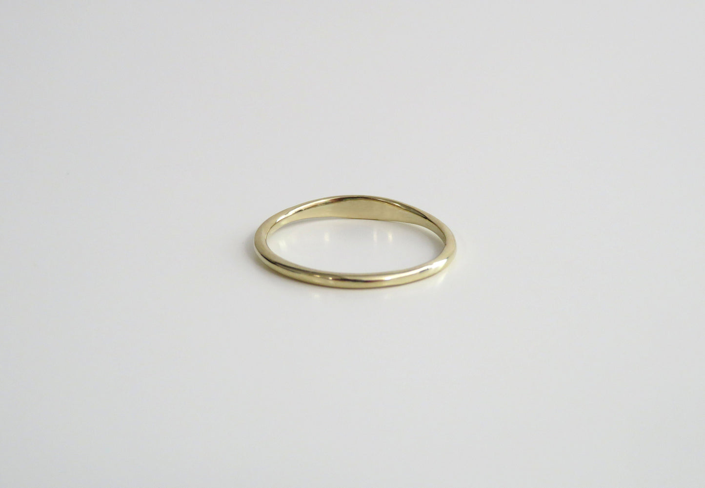14k Gold 1.4mm Hammered Signet Ring