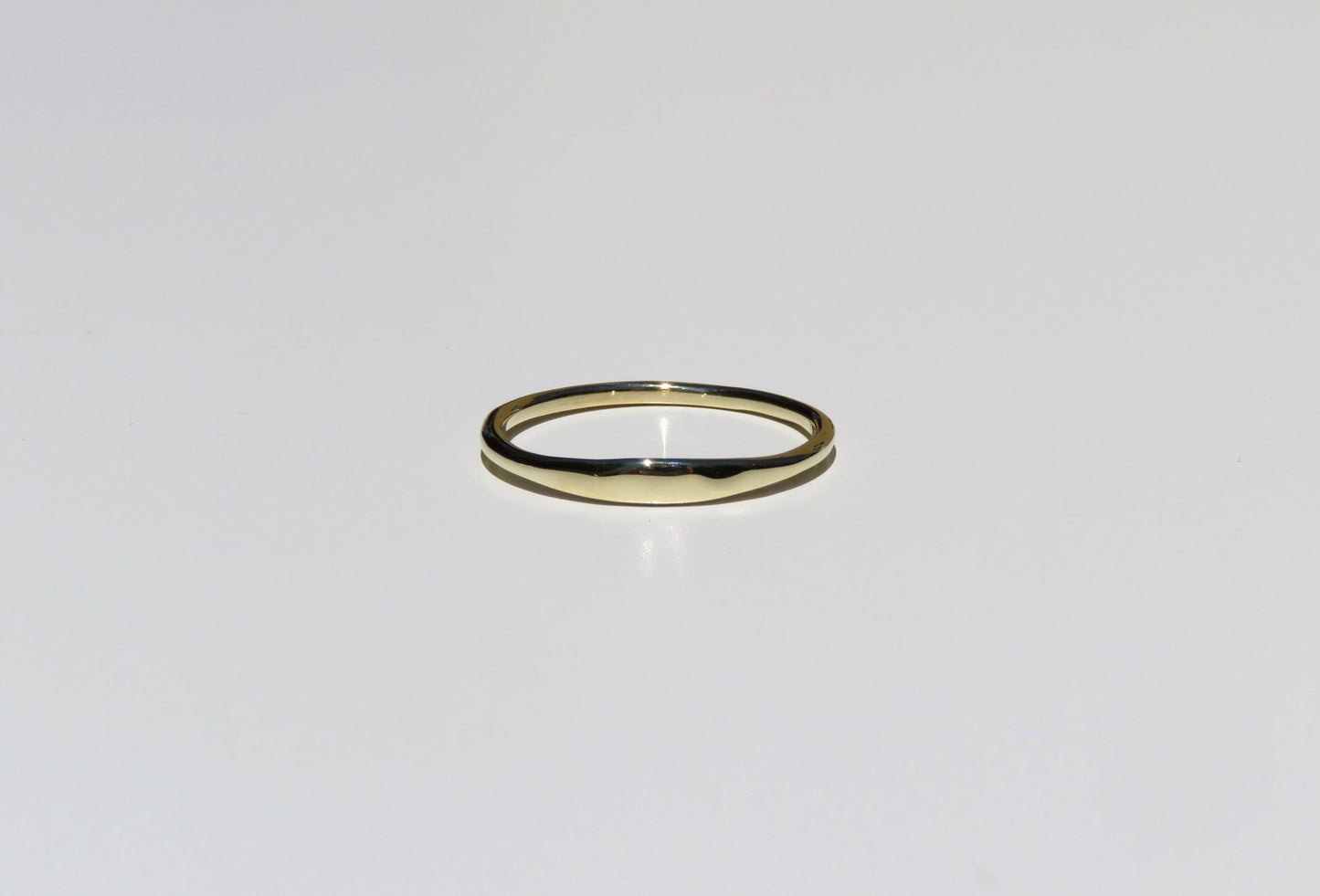 14k Gold 1.4mm Hammered Signet Ring