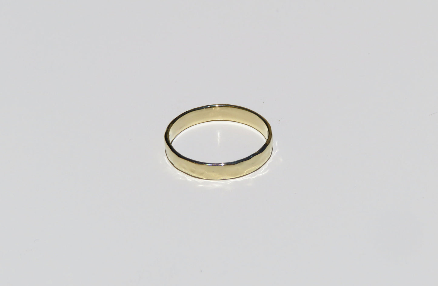 14k Yellow Gold 3.2mm Hammered Ring