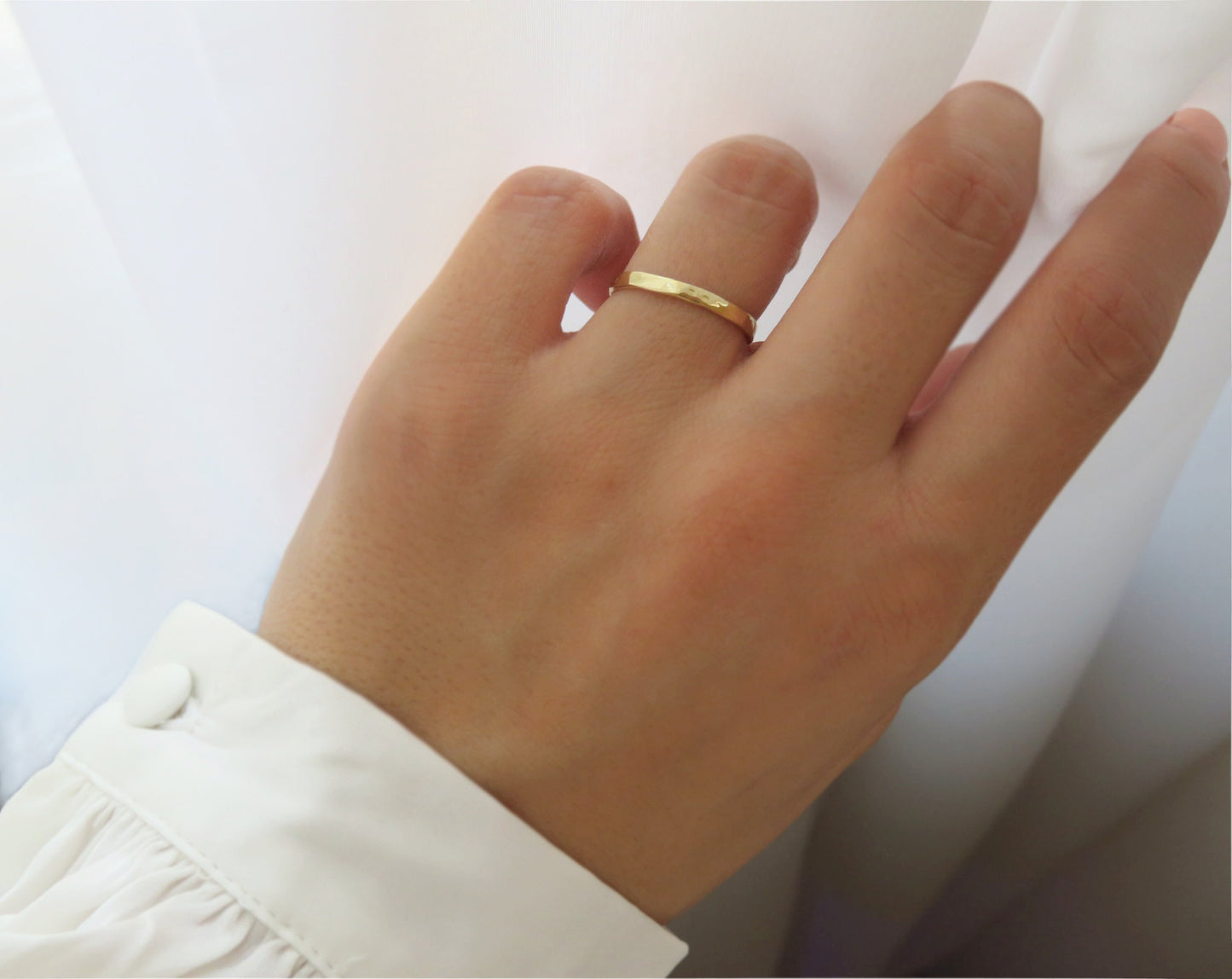 14k Yellow Gold 2.2mm Hammered Ring