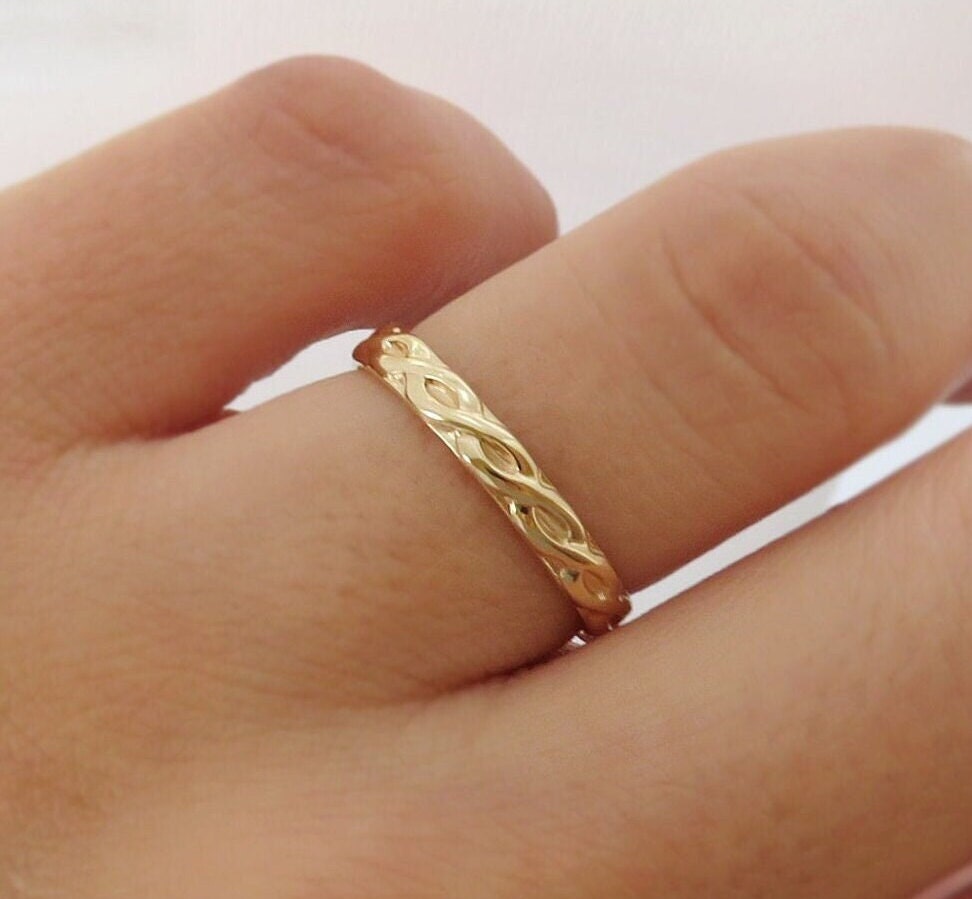 14k Gold 3mm Braid Ring
