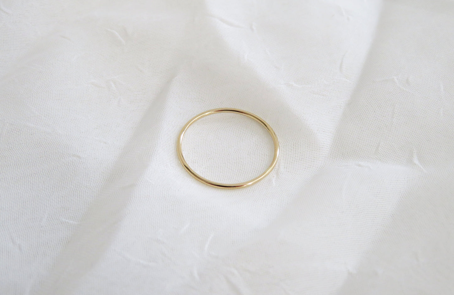 14k Gold 1mm Thin Plain Stack Ring