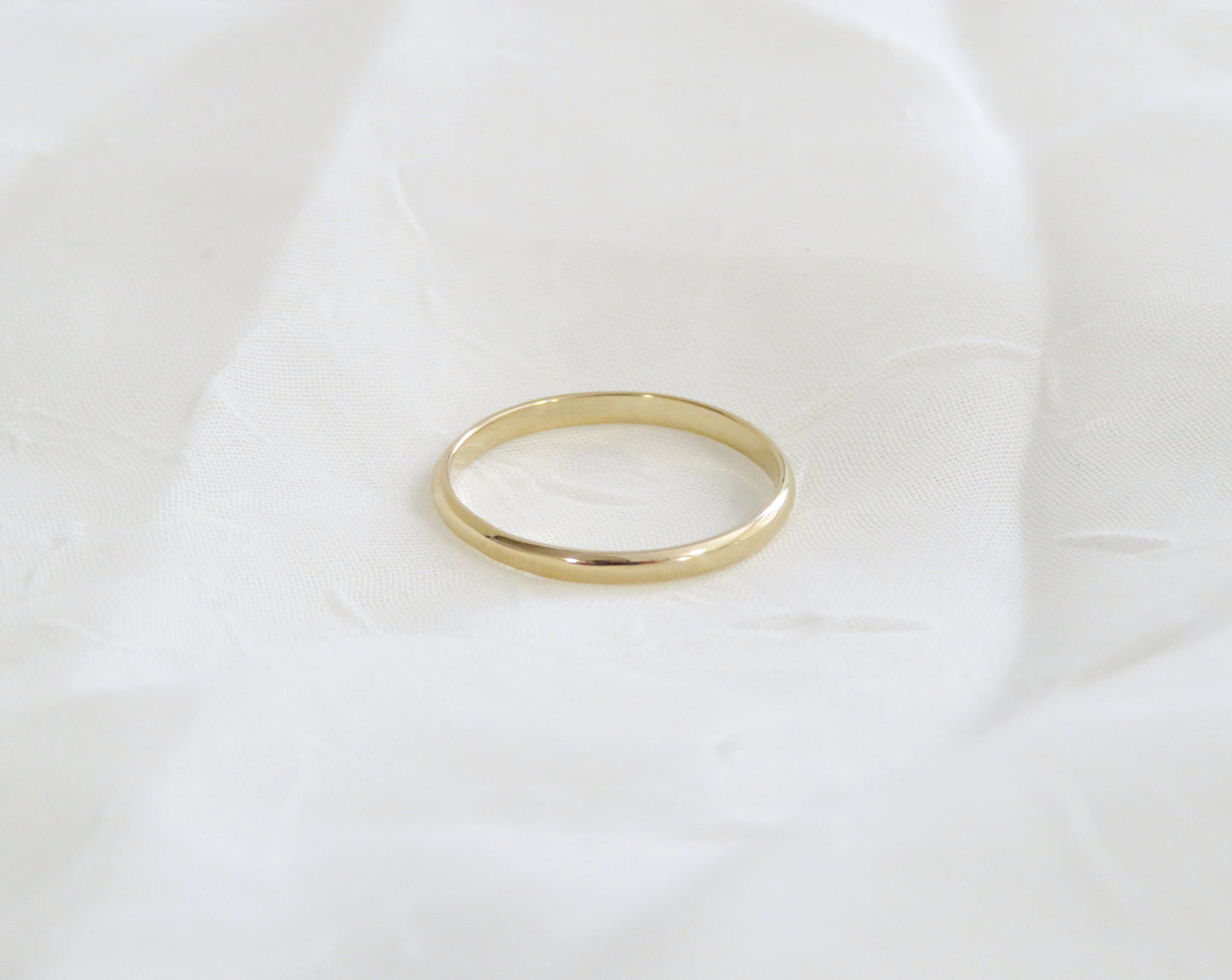 14k Gold 2mm Half Round Stack Ring