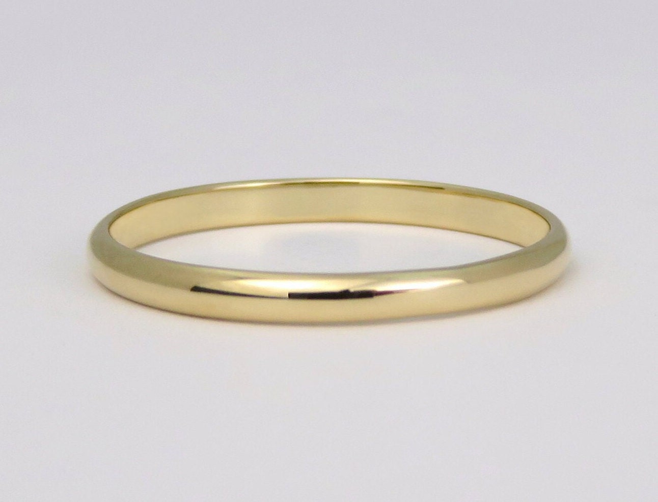 14k Gold 2mm Half Round Stack Ring