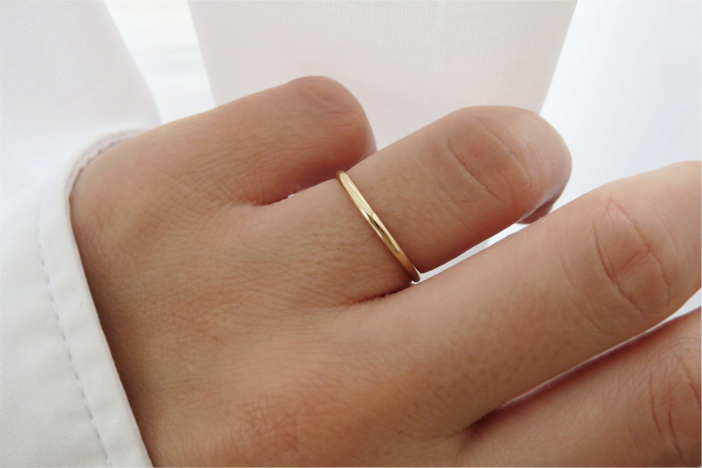 14k Gold 1.6mm Half Round Band
