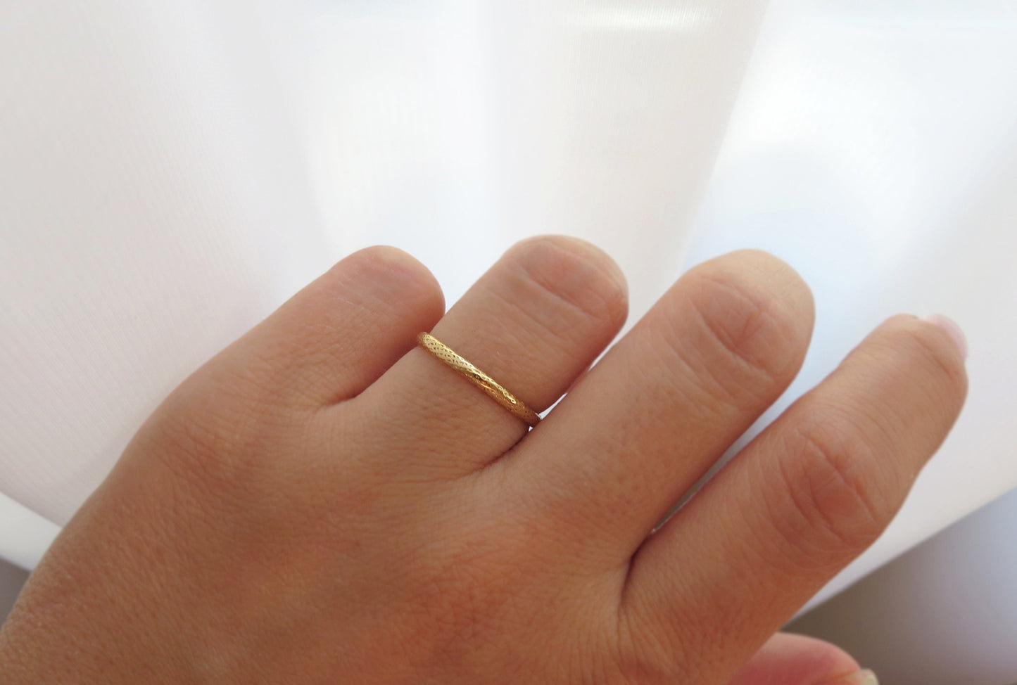 14k Gold Filled 2mm Sparkle Half Round Ring