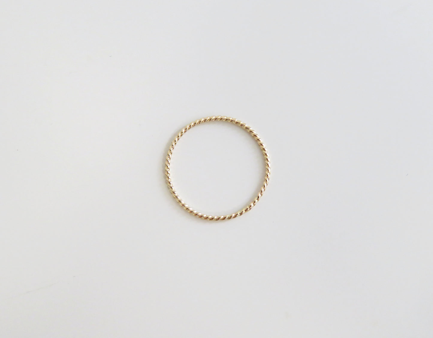 14k Gold 1mm Dainty Twist Ring