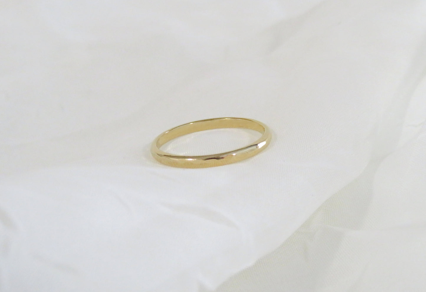 14k Gold Filled 2mm Half Hammered Ring