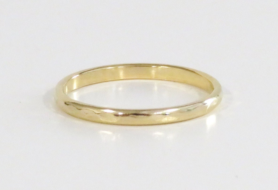 14k Gold Filled 2mm Half Hammered Ring