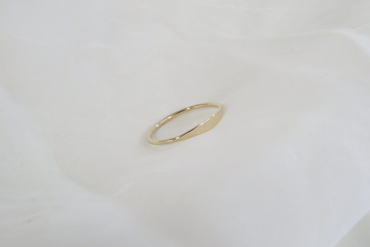14k Gold 1.2mm Smooth Dainty Stack Ring