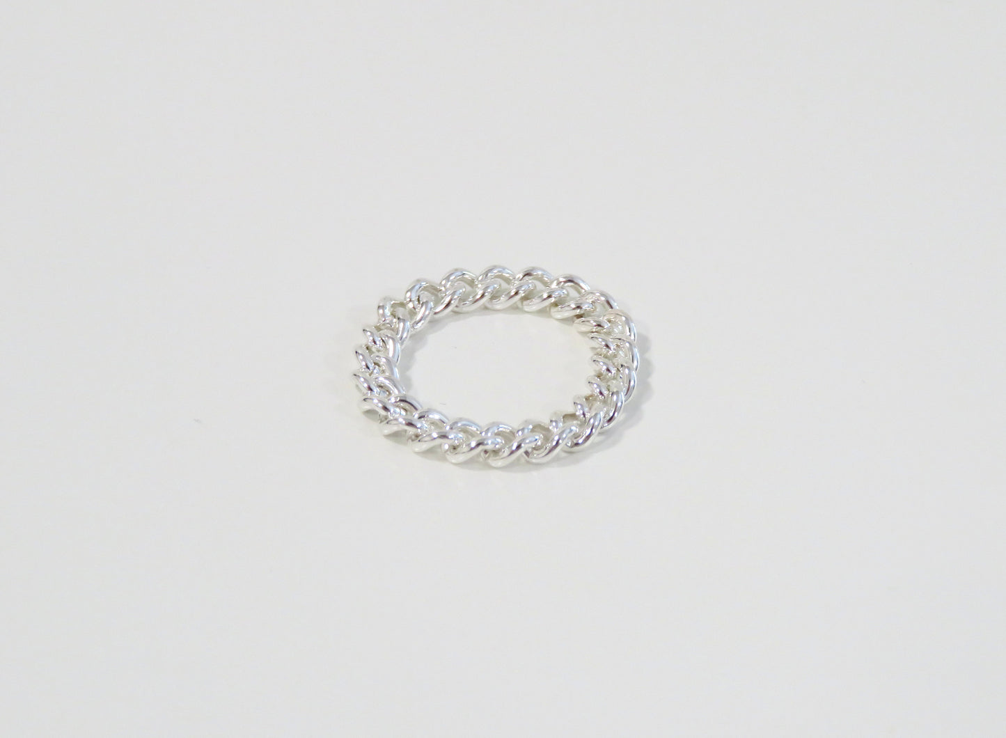 .925 Sterling Silver 4mm Curb Chain Ring