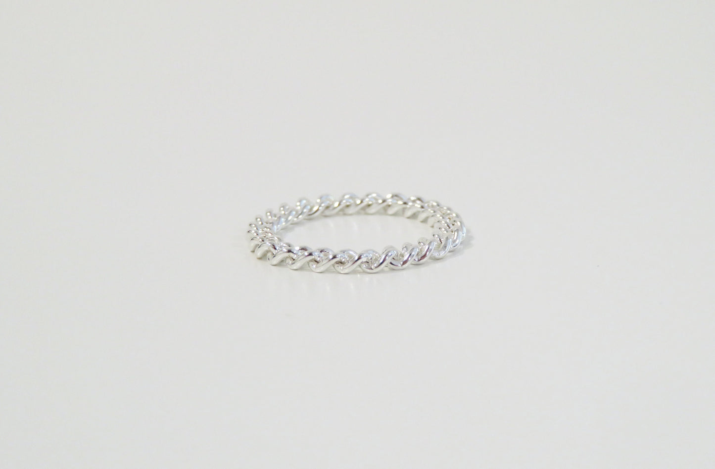 .925 Sterling Silver 3mm Curb Chain Ring