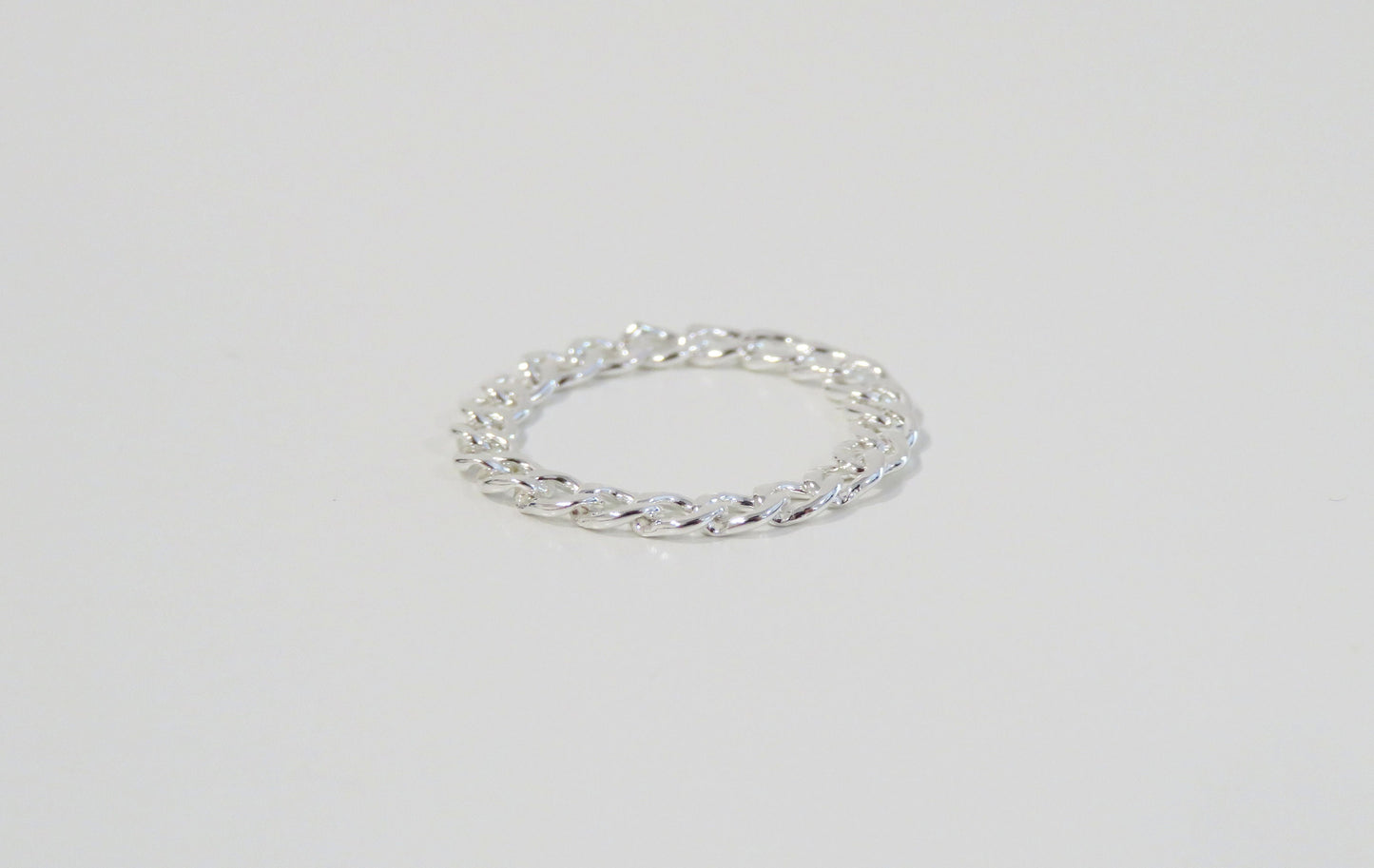 .925 Sterling Silver 2.7mm Curb Chain Ring
