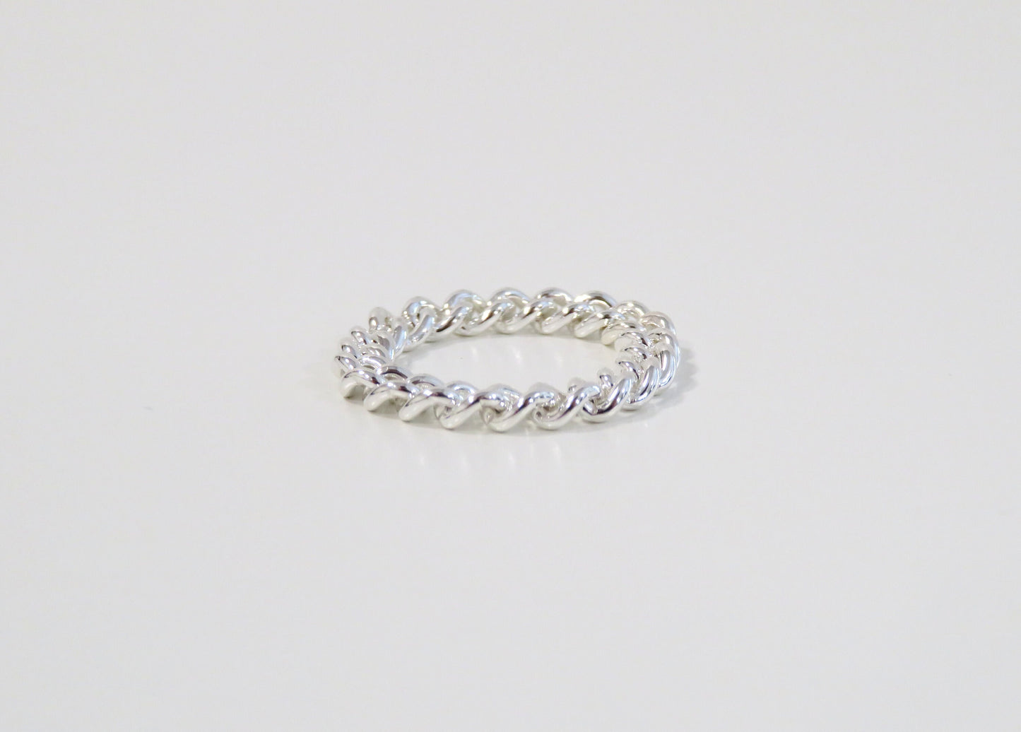 .925 Sterling Silver 4mm Curb Chain Ring