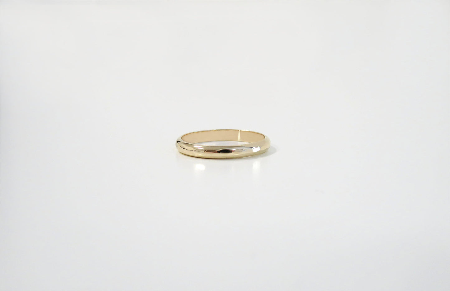 14k Gold 2.6mm Half Round Hammered Ring