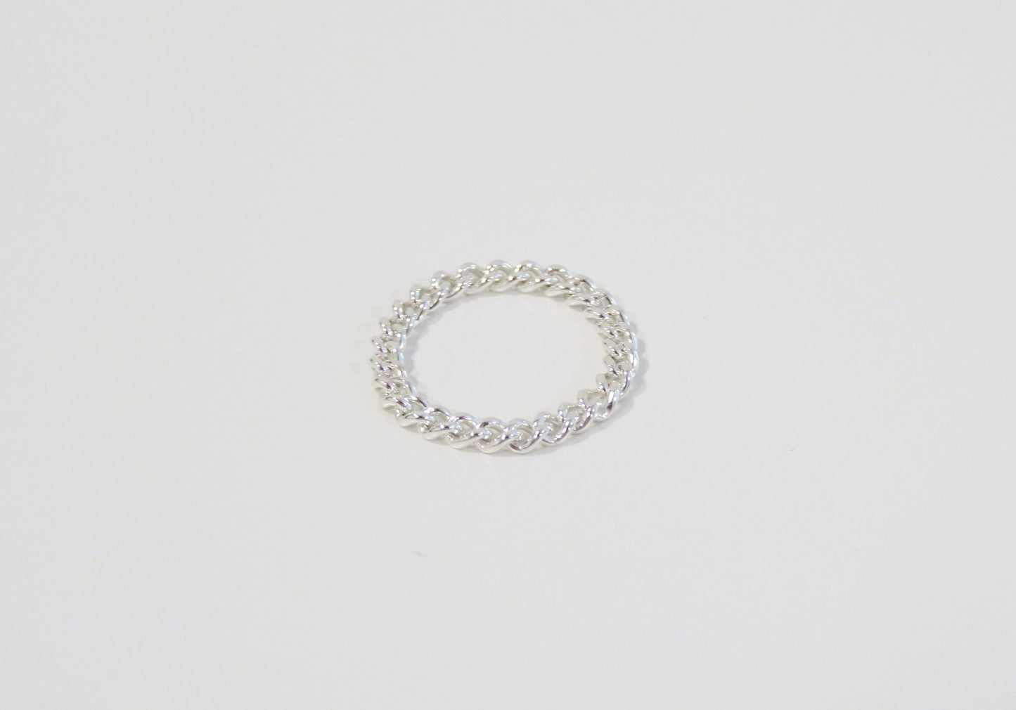 .925 Sterling Silver 3mm Curb Chain Ring