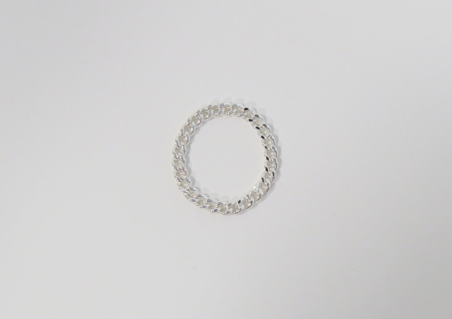 .925 Sterling Silver 3mm Curb Chain Ring