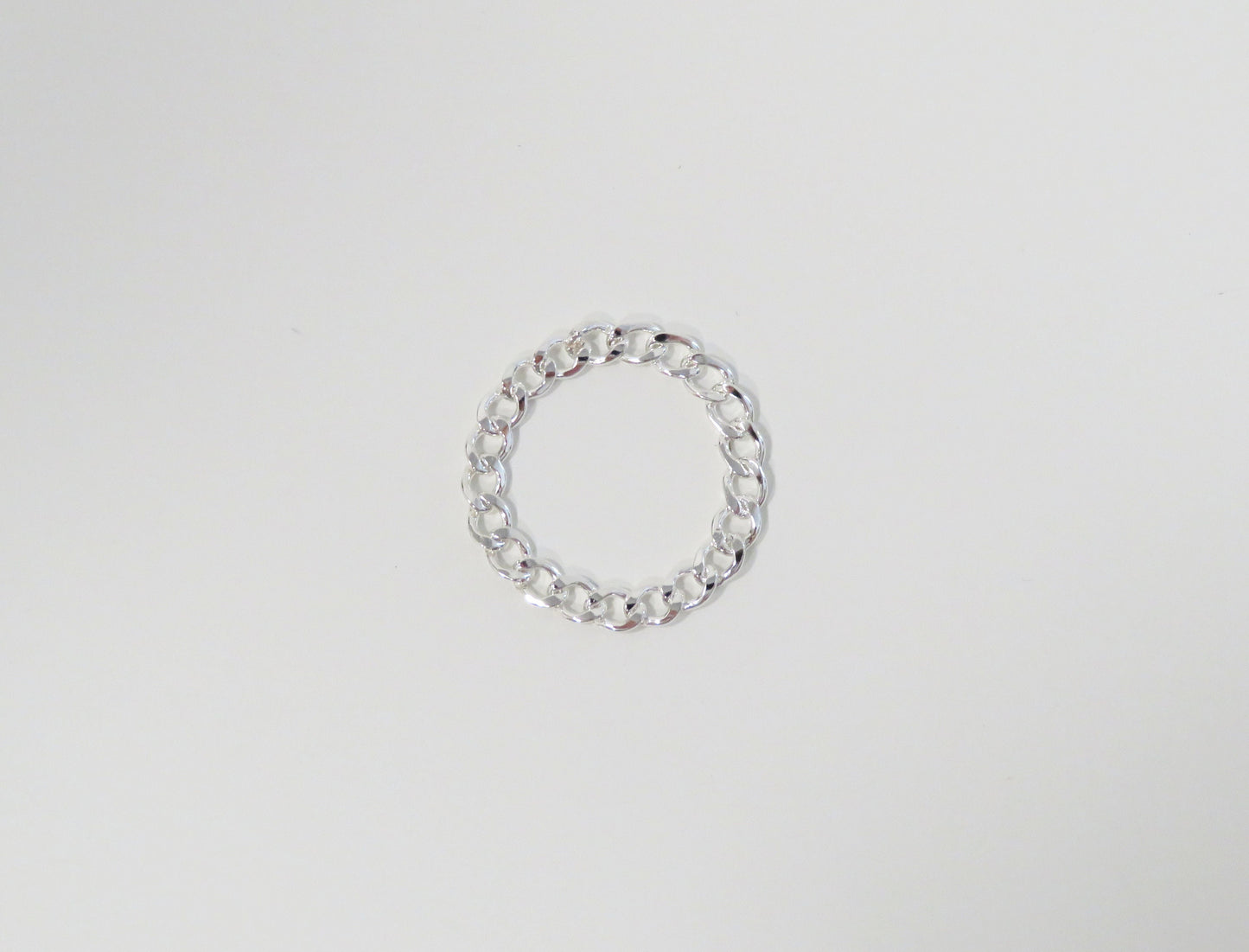 .925 Sterling Silver 2.7mm Curb Chain Ring