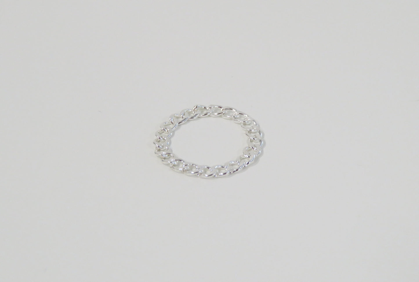 .925 Sterling Silver 2.7mm Curb Chain Ring