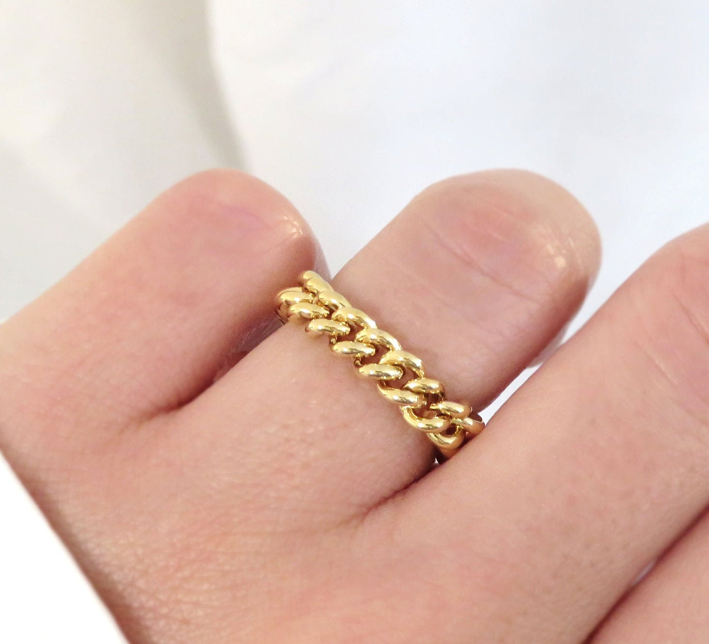 14k Gold Filled 5mm Curb Chain Ring
