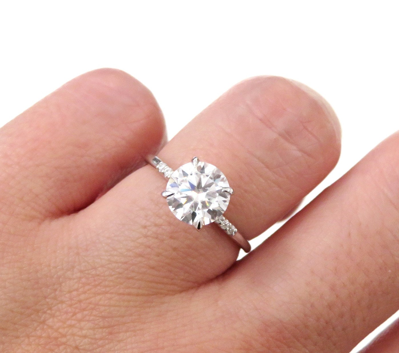 14k Moissanite Ring, 14k Solid Gold Ring, 14k Moissanite Engagement Ring, 14k Gold Ring, Engagement Ring, 14k Wedding Ring, Diamond Ring