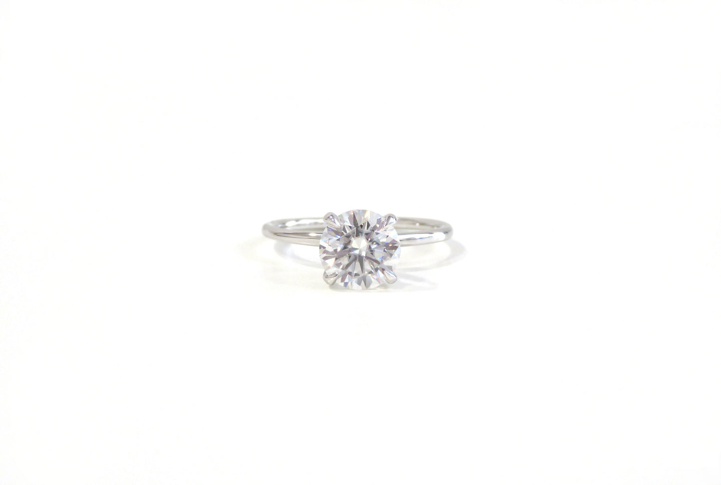 14k Gold 1.5ct Round Moissanite Ring