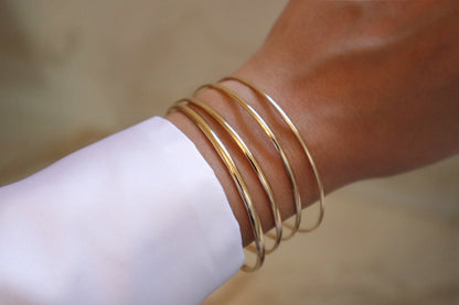 14k Gold Filled Half Round Bangle