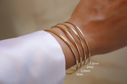 14k Gold Filled Half Round Bangle