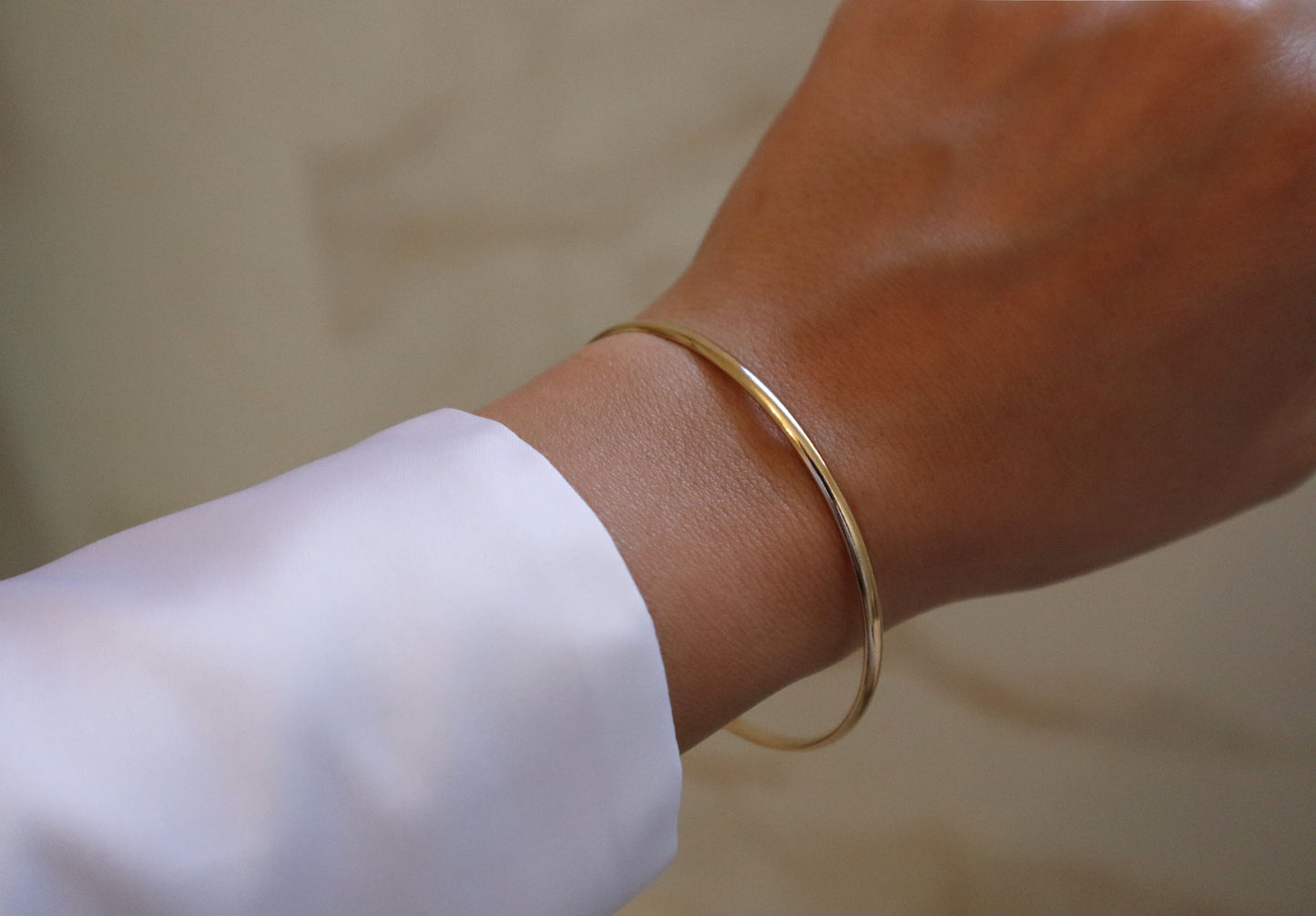 14k Gold Filled Half Round Bangle
