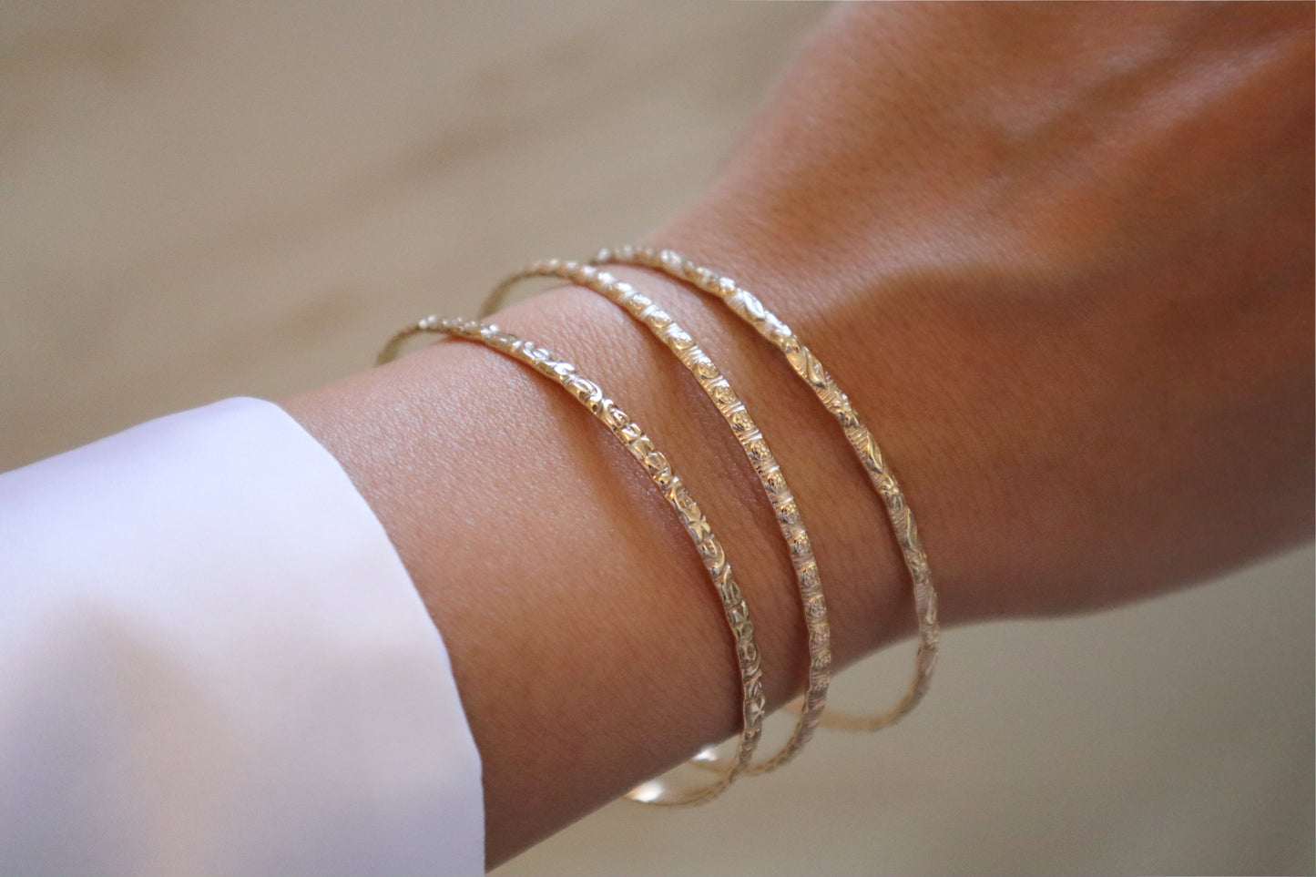 14k Gold Filled Pattern Bangle