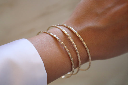 14k Gold Filled Pattern Bangle