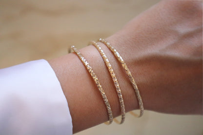 14k Gold Filled Pattern Bangle